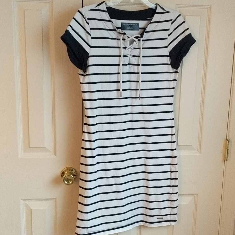 Tommy Hilfiger Navy Blue Striped Dress